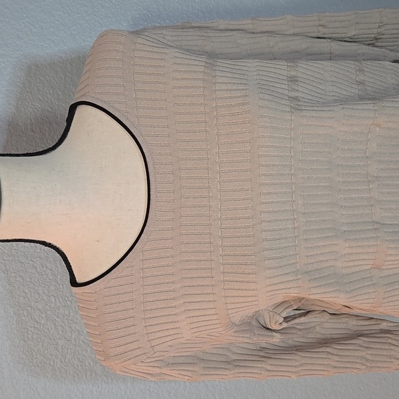 PEACE OF CLOTH Off to the Races Crewneck Sweater Cream Back White Stripes Large - Picture 2 of 13